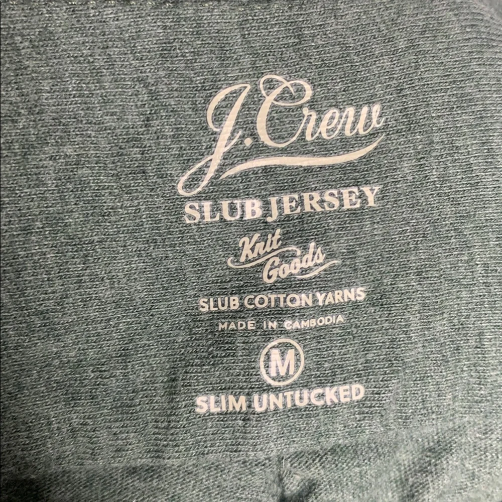 J Crew slub jersey cotton yarns Casual Button Down long sleeve slim untucked m - Picture 2 of 6